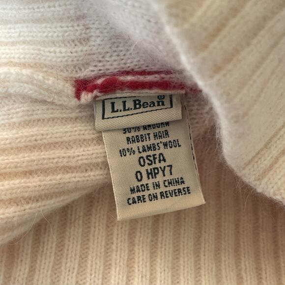 L.L. Bean Women’s Angora Rabbit Hair Lambswool Winter Beanie Hat Scarf Set OS - Picture 3 of 6